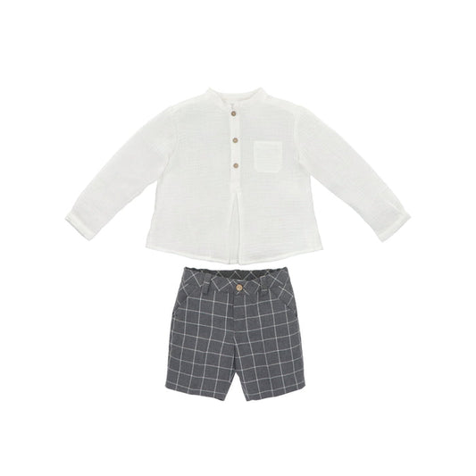 Khardal Antracite Grey Boy 2-pc Shirt set