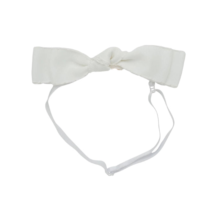 Knotted Blair Bow White Moonstitch Headband Wrap