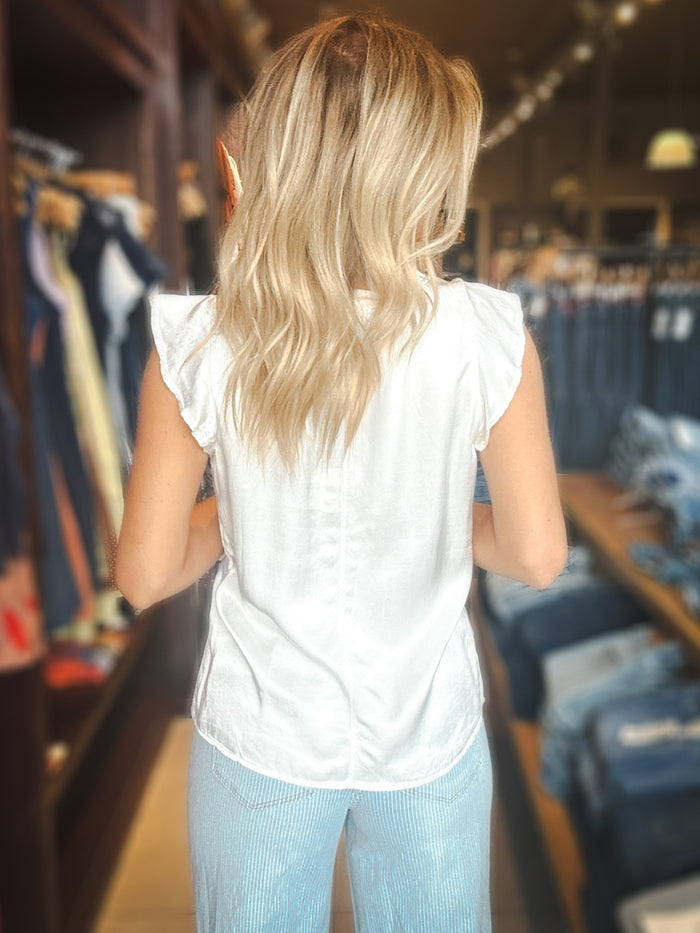 LA Made Finn Crew Neck Satin Top