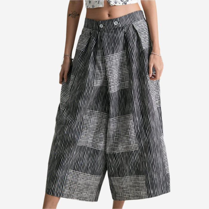 "Lapis" - Two Buttons Midi Pants