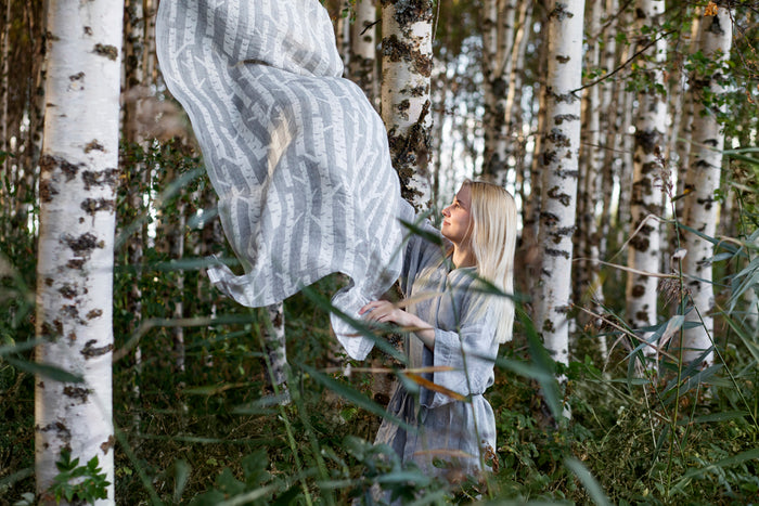 Lapuan Kankurit Kaste Linen Bathrobe Grey