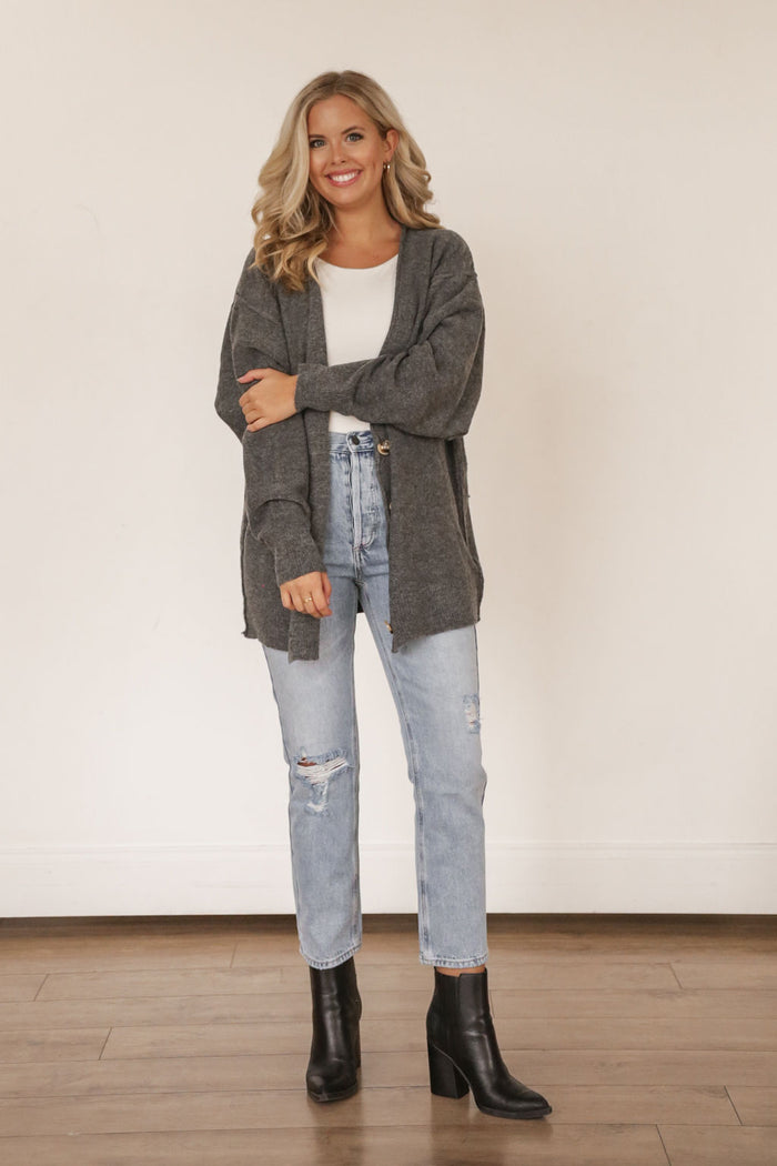 Layer Me Oversized Cardigan (CHARCOAL)