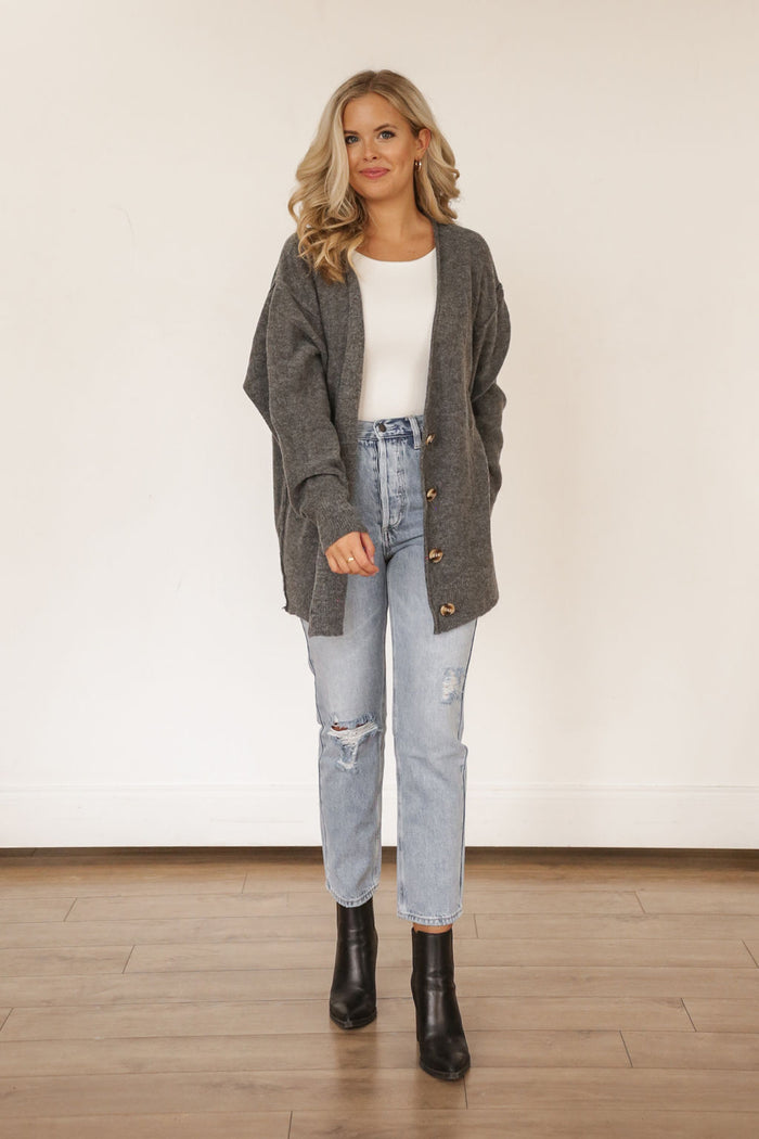 Layer Me Oversized Cardigan (CHARCOAL)
