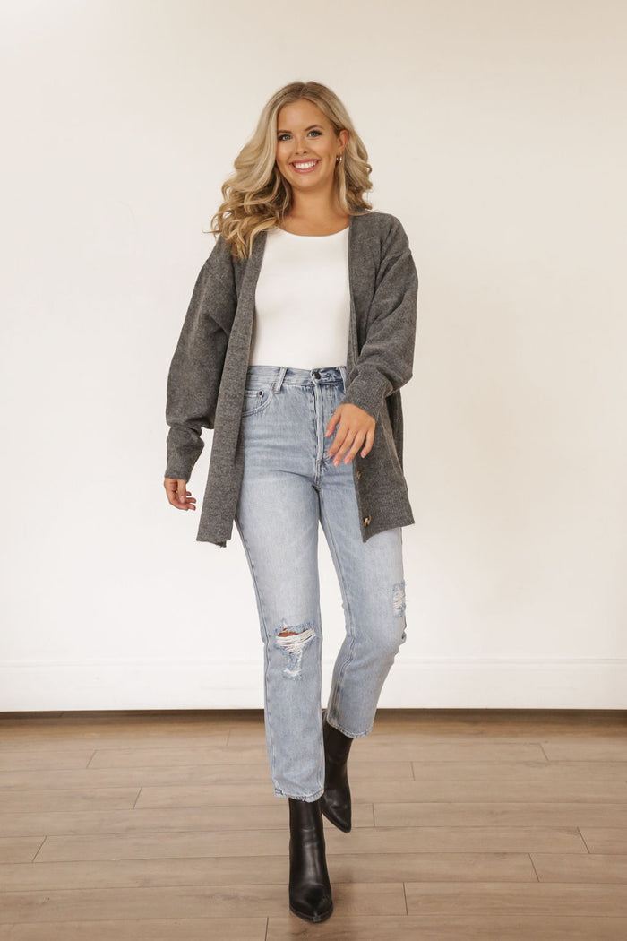 Layer Me Oversized Cardigan (CHARCOAL)