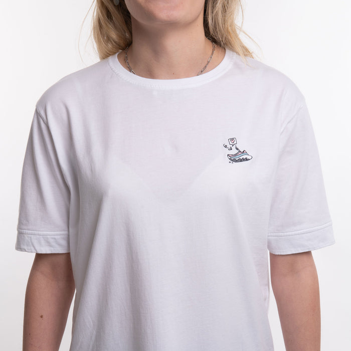 Le T-shirt unisexe After Run "Flying shoes"