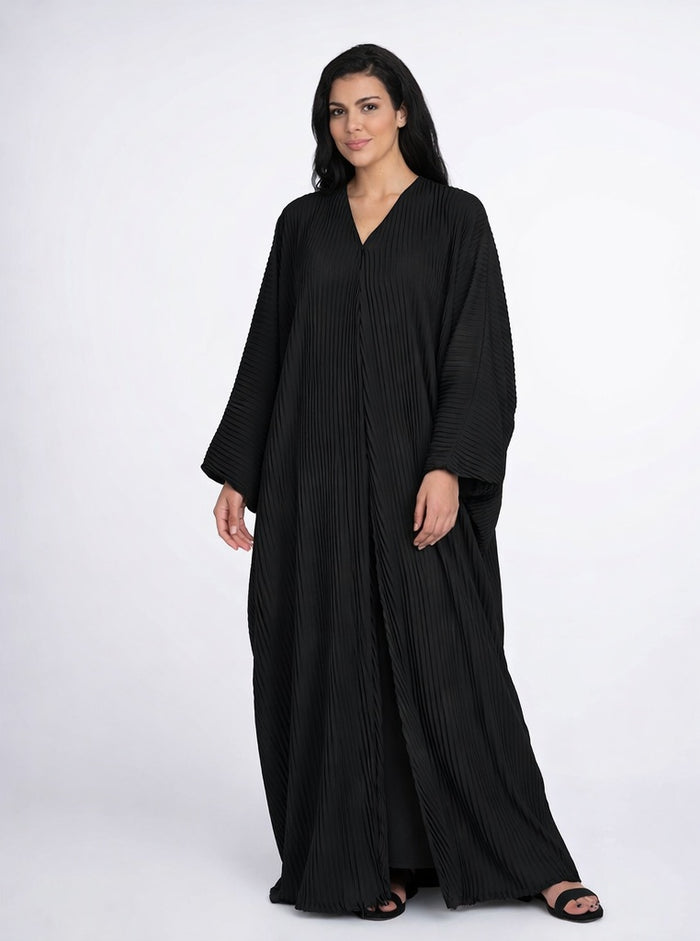 Leena Open Abaya - Black
