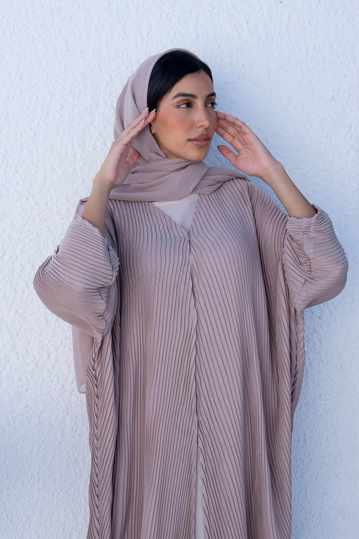Leena Open Abaya - Cream