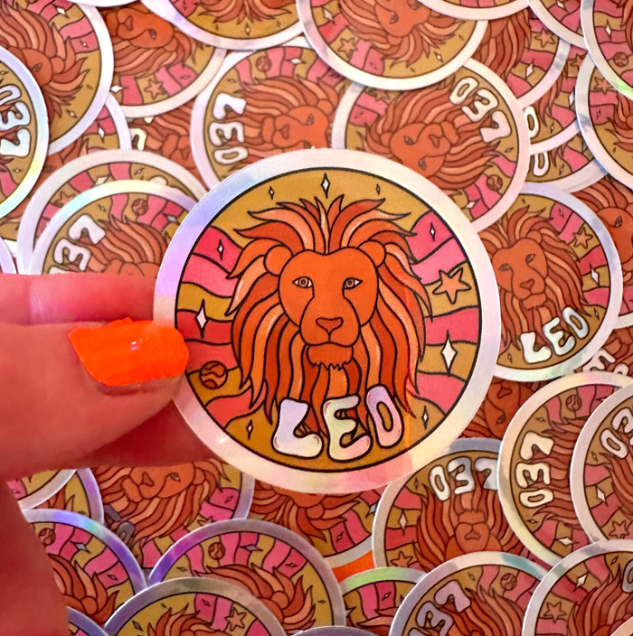 Leo Holographic Sticker