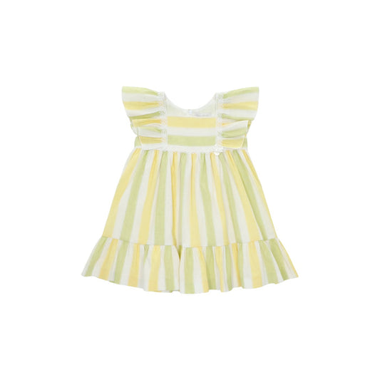 Lime Green and Yellow Striped Dress