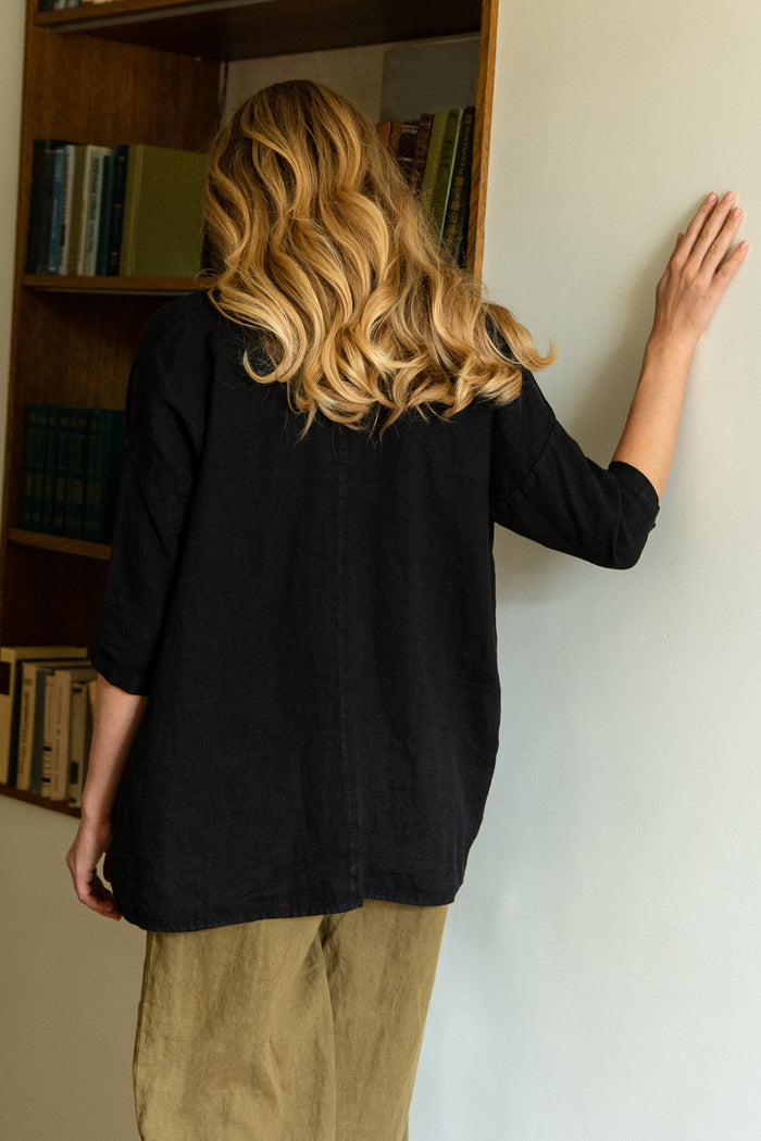 Linen Cathy Blouse Black