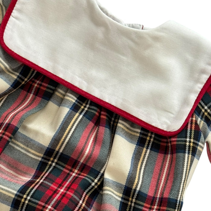 Lorenzo Tartan Sailor Long Sleeves Romper/Bubble