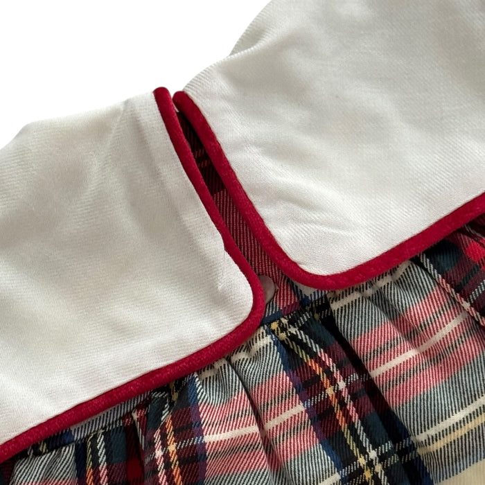 Lorenzo Tartan Sailor Long Sleeves Romper/Bubble