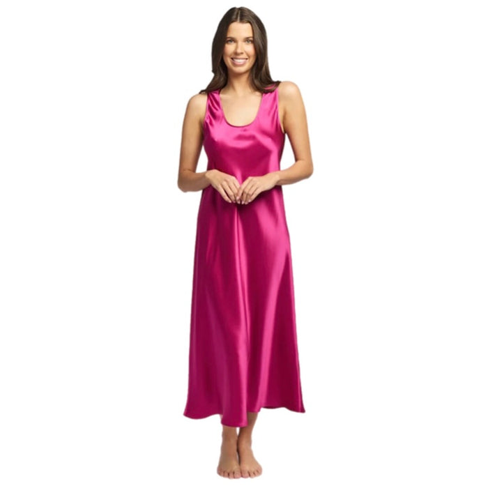 Love and Lustre Mono Silk Long Nightie Cerise