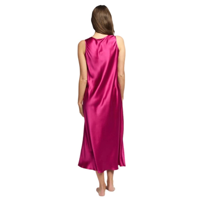 Love and Lustre Mono Silk Long Nightie Cerise