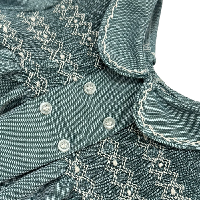 Lupe Slate Blue Handsmocked Girl Dress