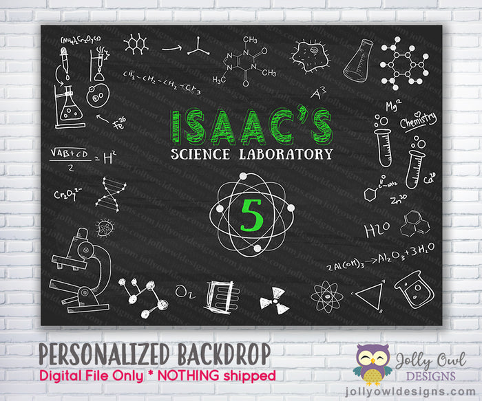 Mad Science Birthday Party Backdrop
