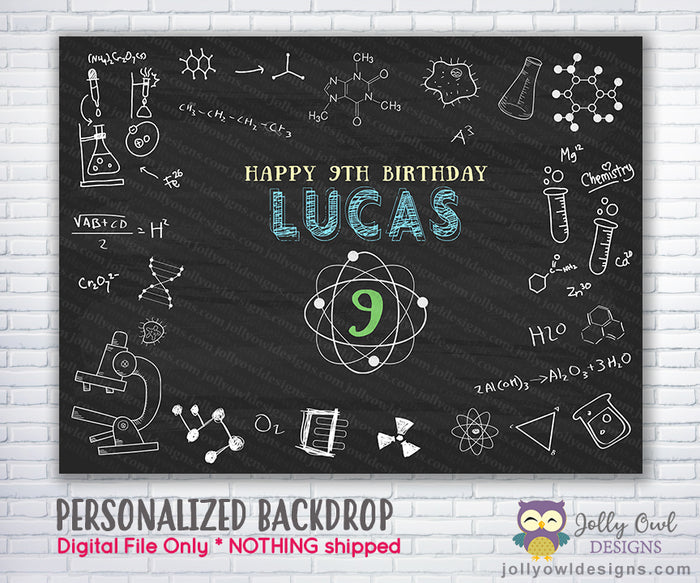 Mad Science Birthday Party Backdrop
