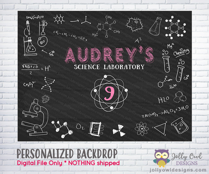 Mad Science Birthday Party Backdrop