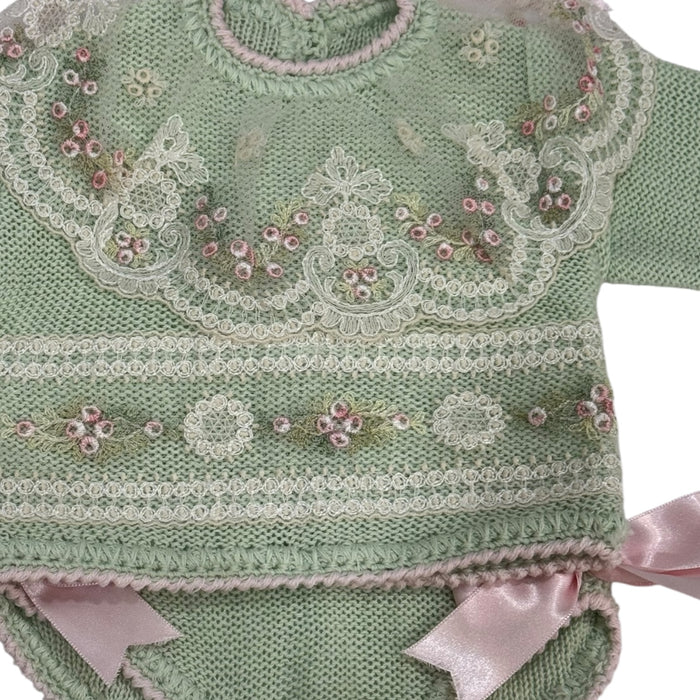 MADE TO ORDER Aida Green/Pink Floral 4-Piece Set (SHIPS 6-8 weeks after order is placed)