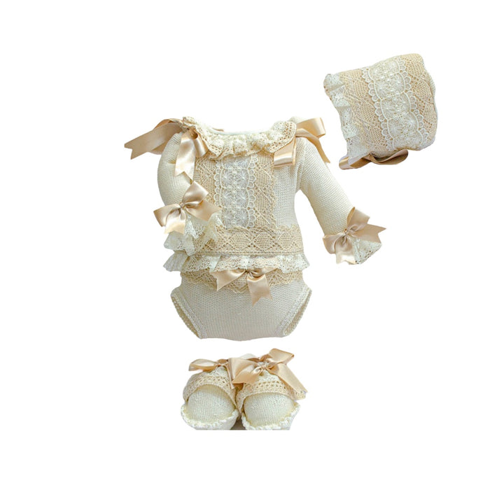 MADE TO ORDER Riley Luxe Knitted 4-piece set Cream (4-6 weeks after order is placed