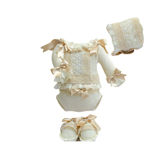 MADE TO ORDER Riley Luxe Knitted 4-piece set Cream (4-6 weeks after order is placed