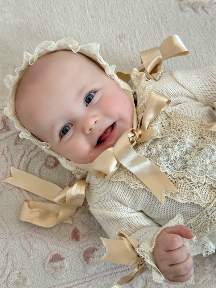 MADE TO ORDER Riley Luxe Knitted 4-piece set Cream (4-6 weeks after order is placed