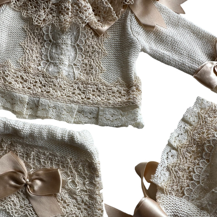 MADE TO ORDER Riley Luxe Knitted 4-piece set Cream (4-6 weeks after order is placed