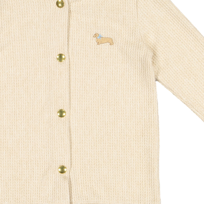 Marisa Beige Dachshund Cardigan