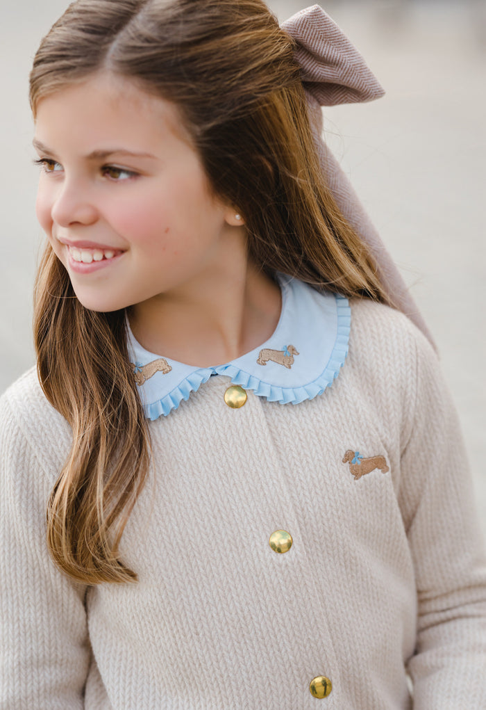 Marisa Beige Dachshund Cardigan