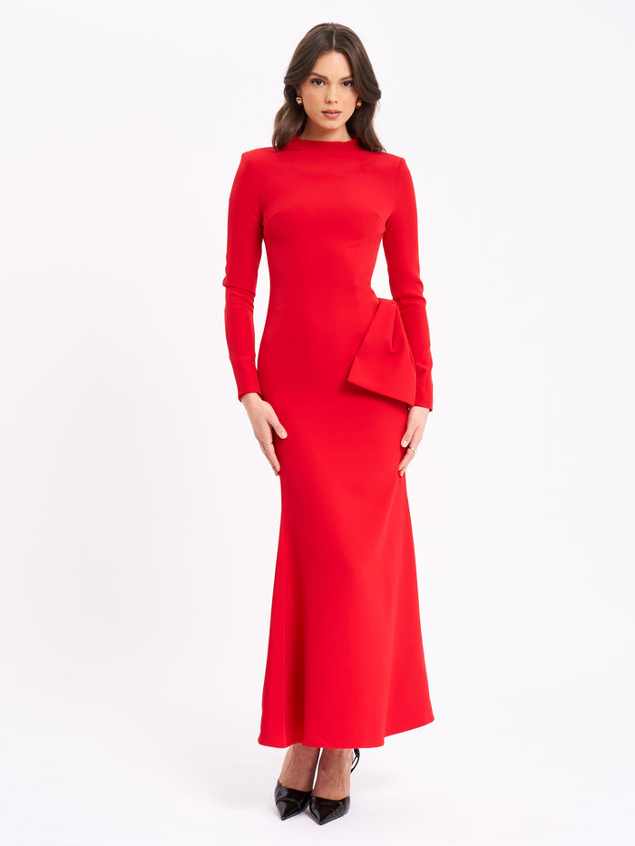 Martha Bow Open Back Maxi Dress
