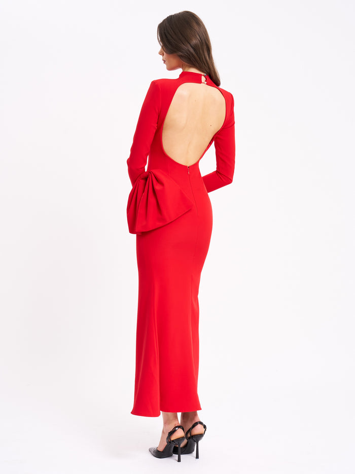 Martha Bow Open Back Maxi Dress