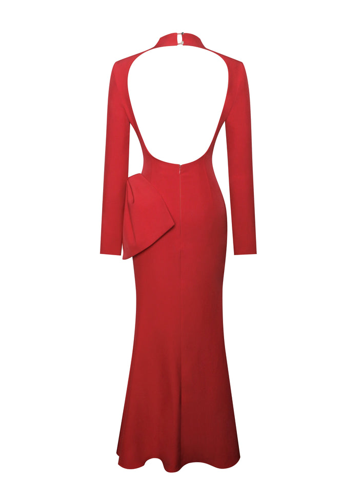 Martha Bow Open Back Maxi Dress