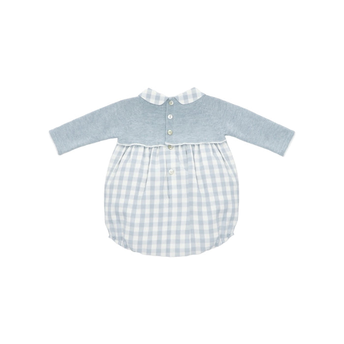 Martin Half-Knitted Dusty Blue Romper