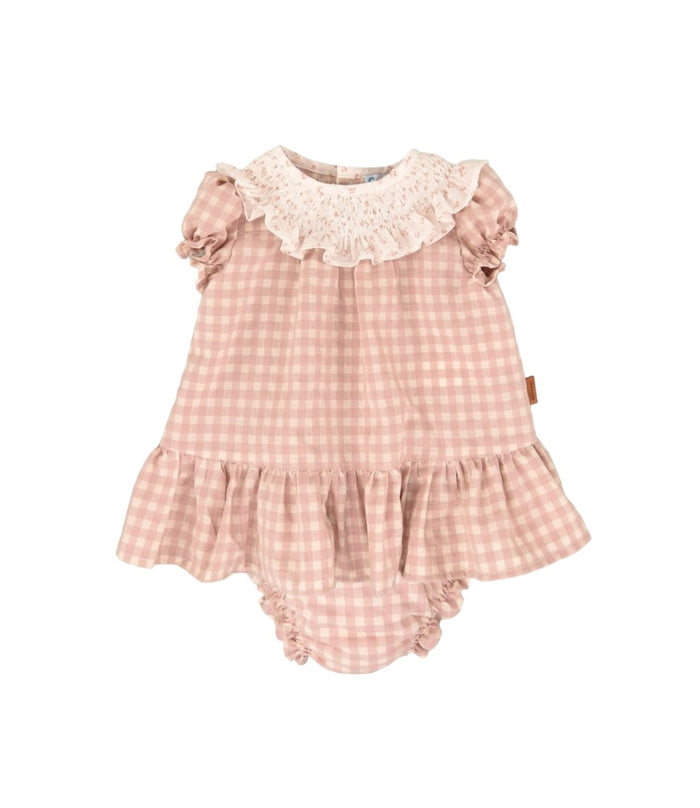Melissa Purple/Dusty Pink Gingham Girl 2-piece set