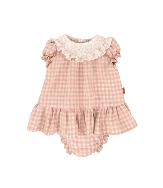 Melissa Purple/Dusty Pink Gingham Girl 2-piece set