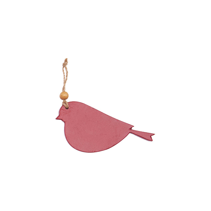 A Metal Red Bird Ornament.