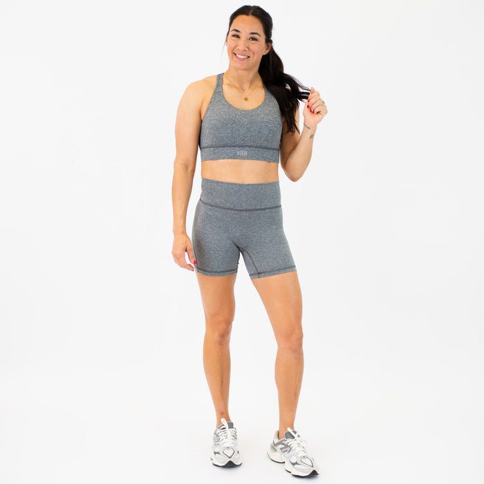 Heather Asphalt High Support Sports Bra - Mia