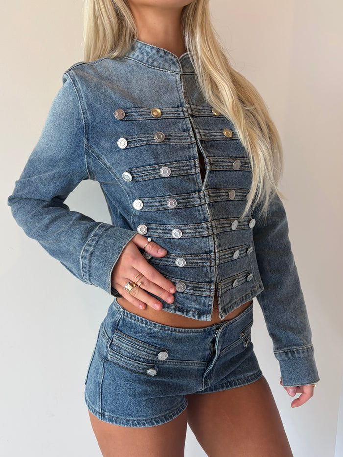 Military Button Shorts