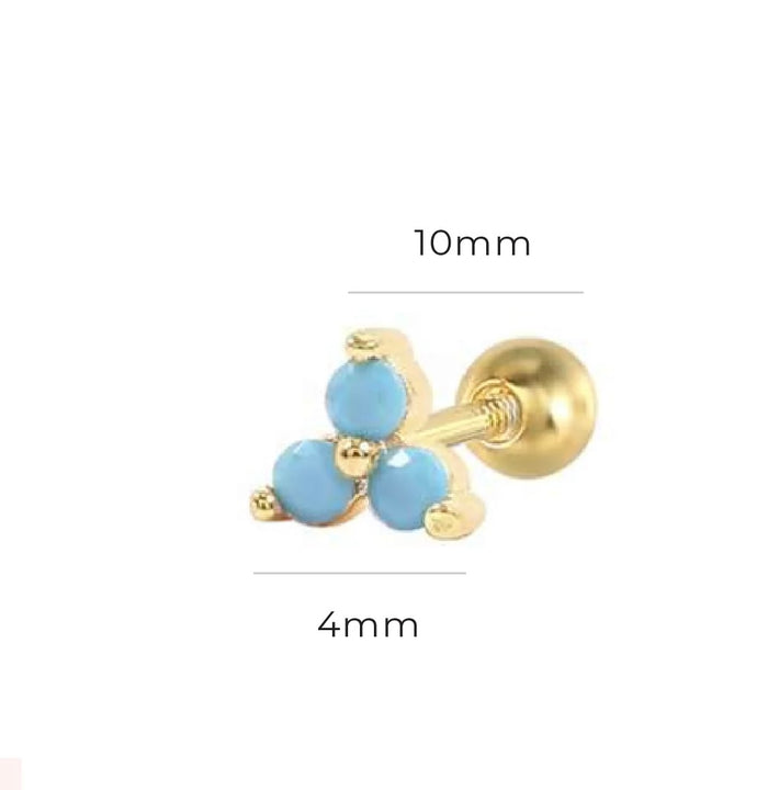 Mini Stud Trio Turquoise Earrings