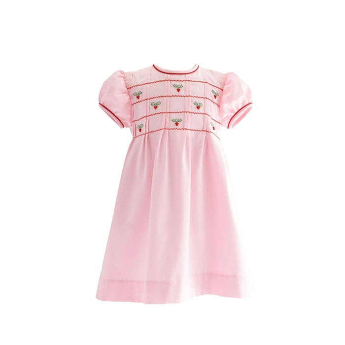 Mistletoe Pink Embroidered Girl Dress