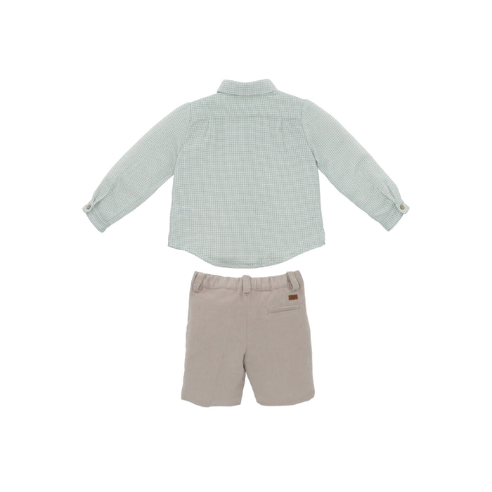 Moss Mint Checkered Boy 2-pc Shirt set