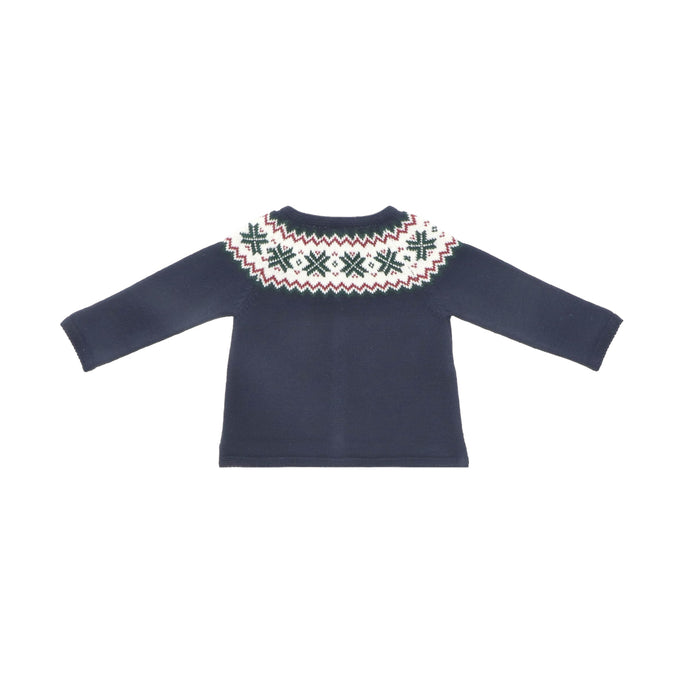 Natale Navy Blue Fair Isle Cardigan