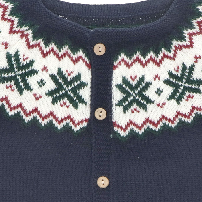Natale Navy Blue Fair Isle Cardigan