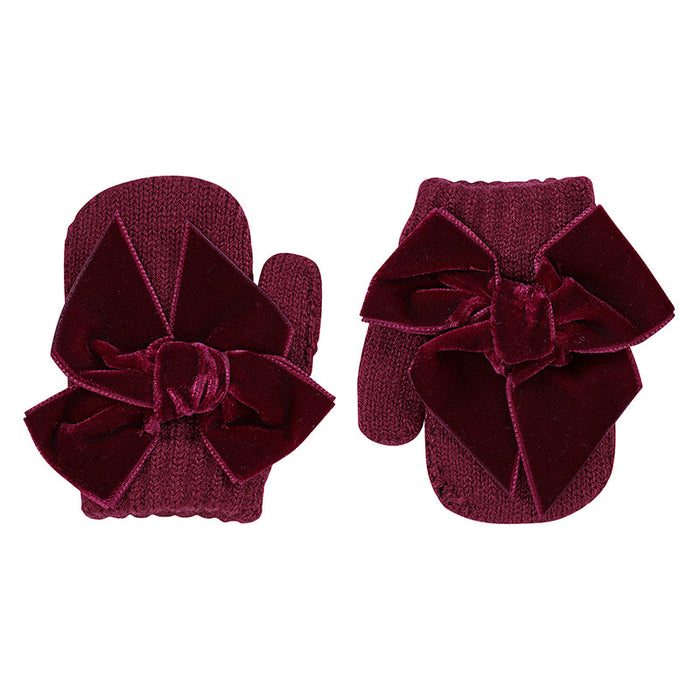 Nathalie Velvet Bow Mittens