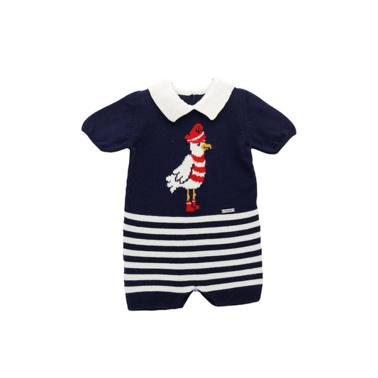 Nautic Seagul Knitted Romper