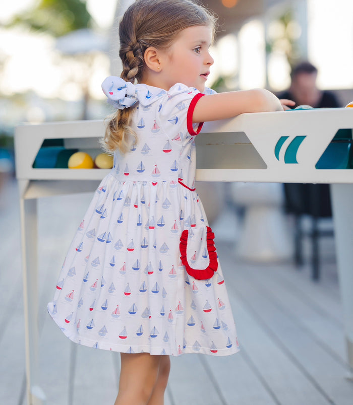 Nautical Sailing A-Line Dress