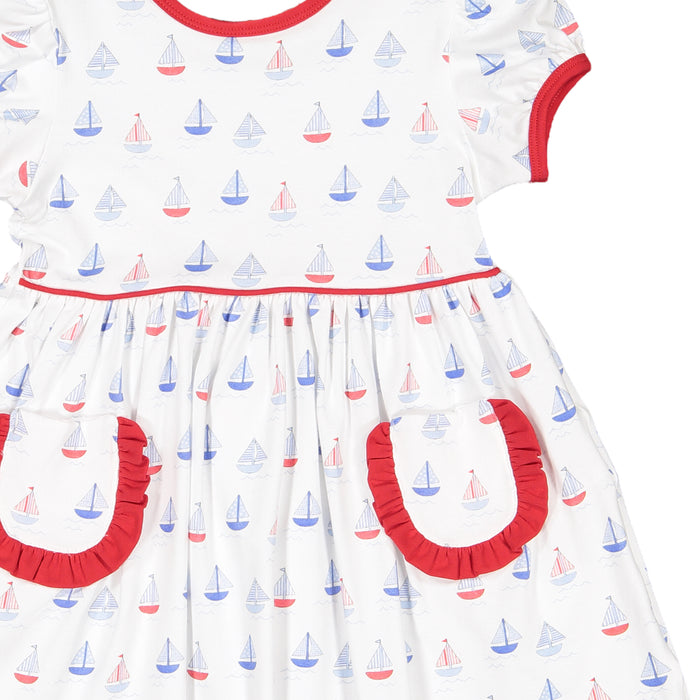 Nautical Sailing A-Line Dress