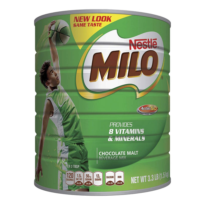 NESTLÉ MILO Chocolate Malt Beverage Mix, 3.3 Pound Can (1.5kg) | Fortified Powder Energy Drink - Yado African & Caribbean Market