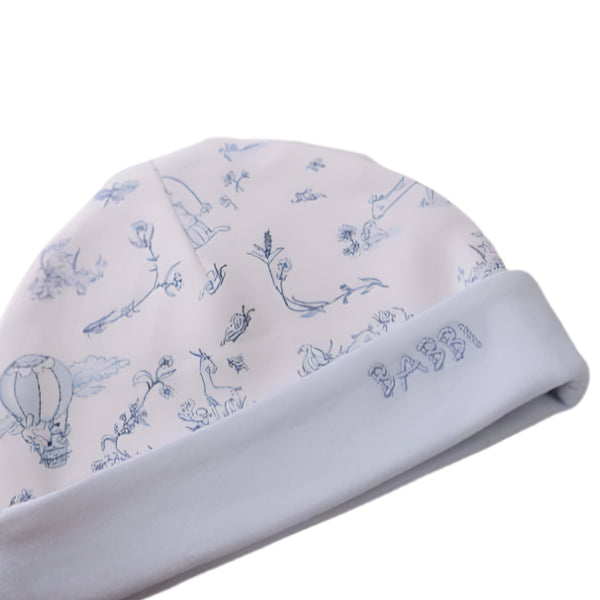 Newborn Hat - Toile De Jouy / Blue