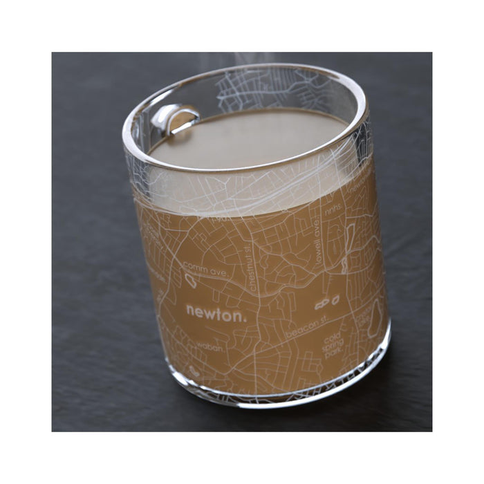 Newton, MA Map Glass Mug